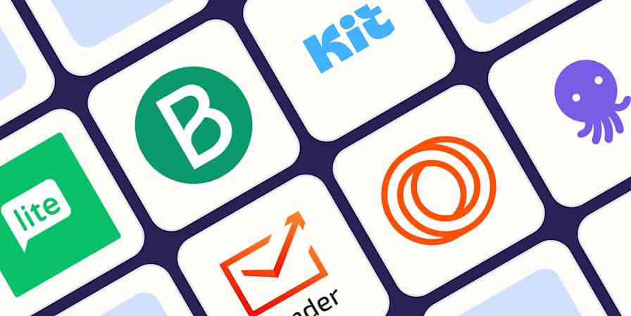 A hero image with the logos of the best free email marketing apps