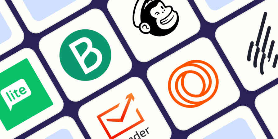 A hero image with the logos of the best free email marketing apps