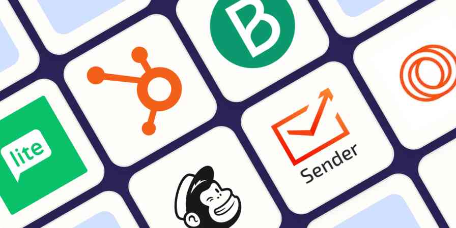 A hero image with the logos of the best free email marketing apps