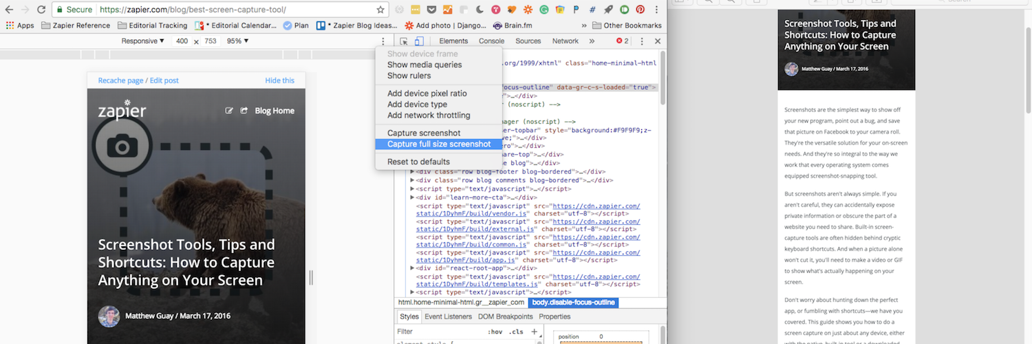 how to webpage screenshot google chrome