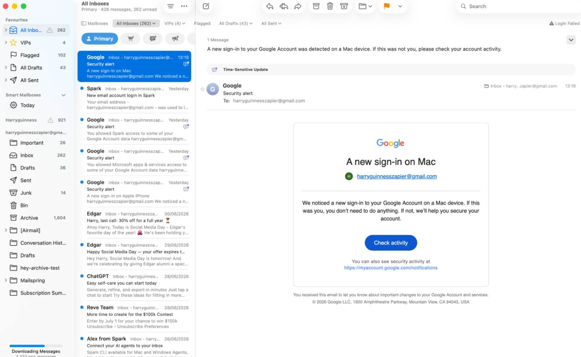Apple Mail, our pick for the best free email client for Mac