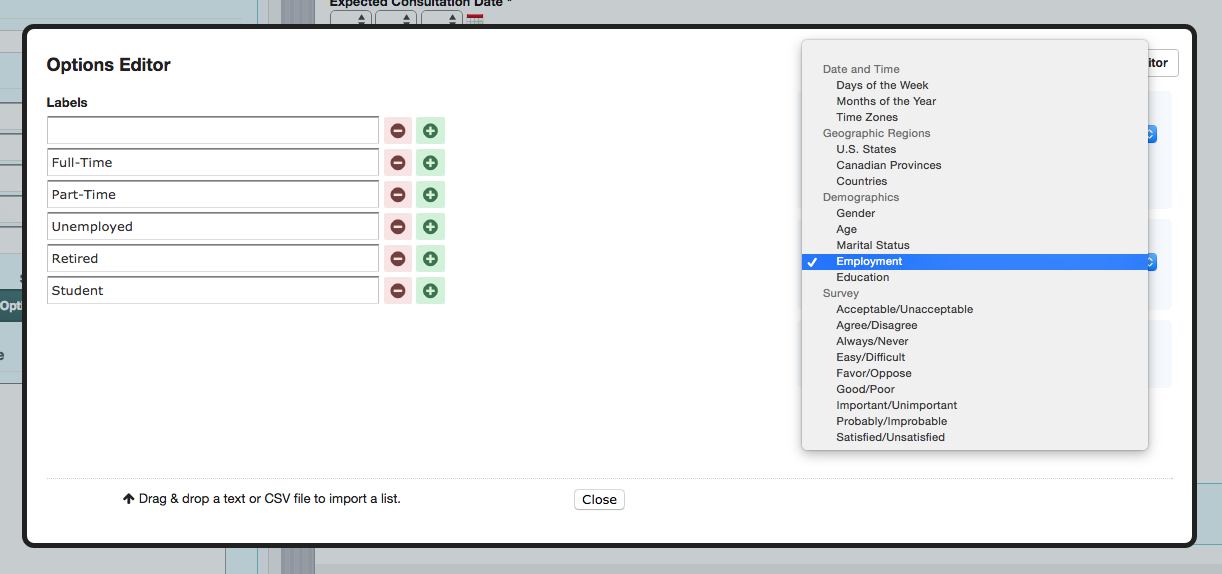 Formstack Predefined Choices employment example