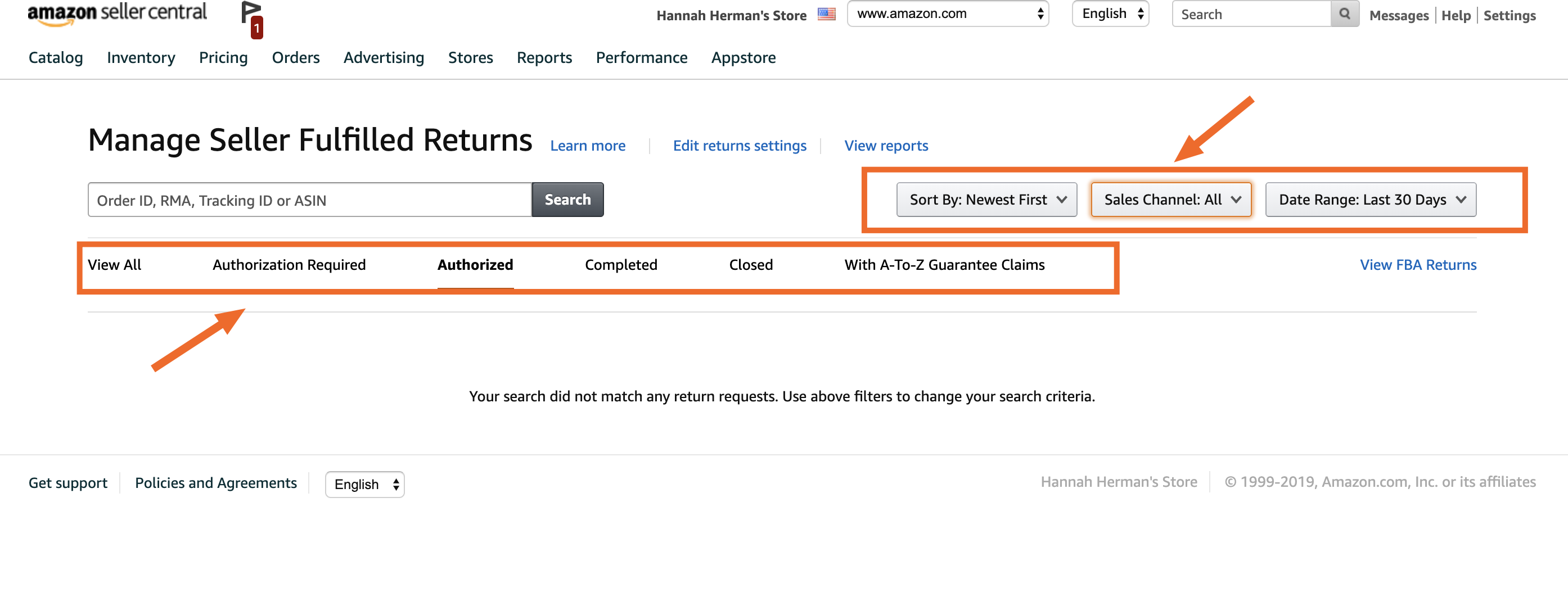 Filtering returns