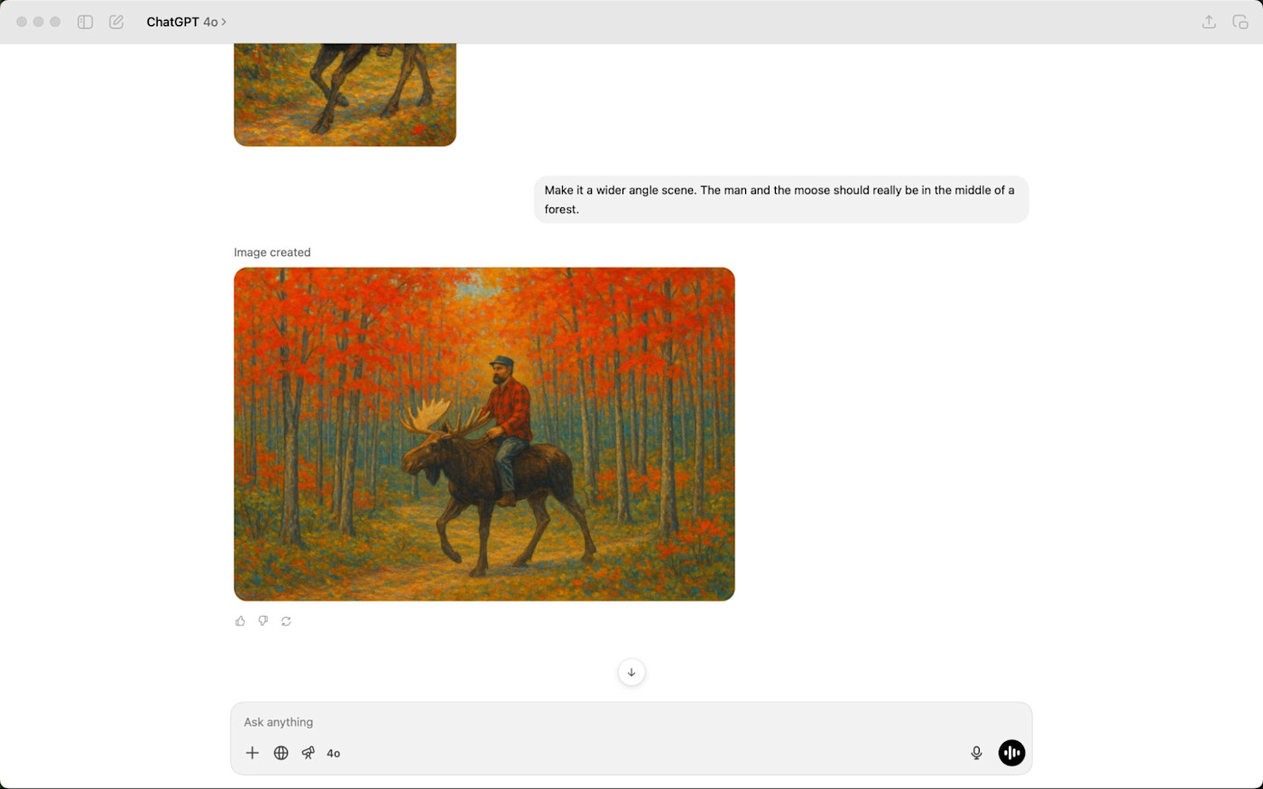 Asking ChatGPT to adjust an image