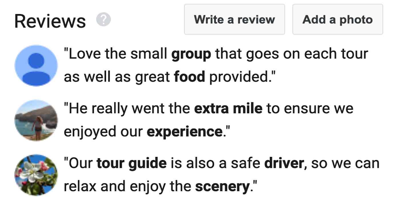 Google reviews for MaxTour