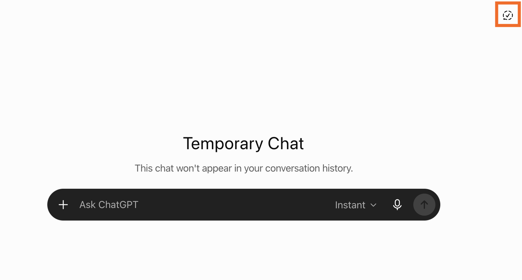 ChatGPT conversation with temporary chat enabled.