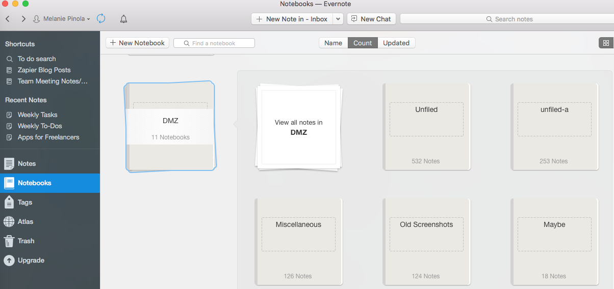 Evernote notebooks