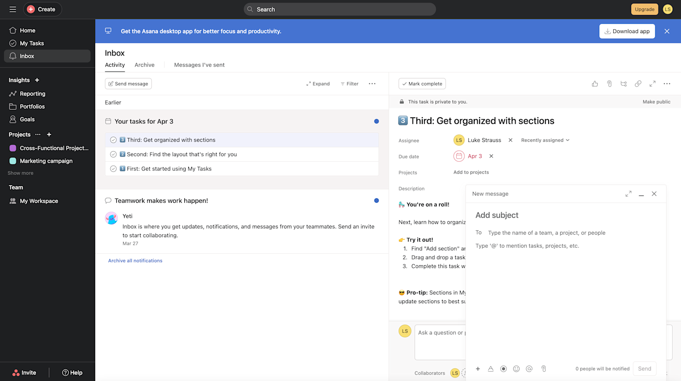 Inbox in Airtable. 