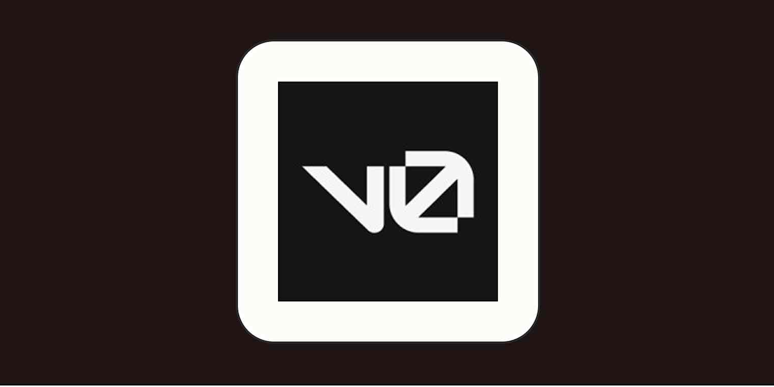 Hero image with the logo of v0 by Vercel