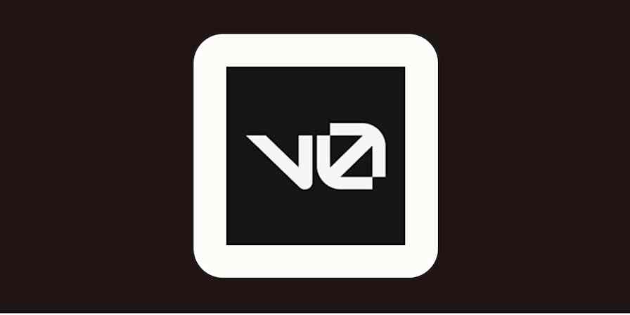 Hero image with the logo of v0 by Vercel