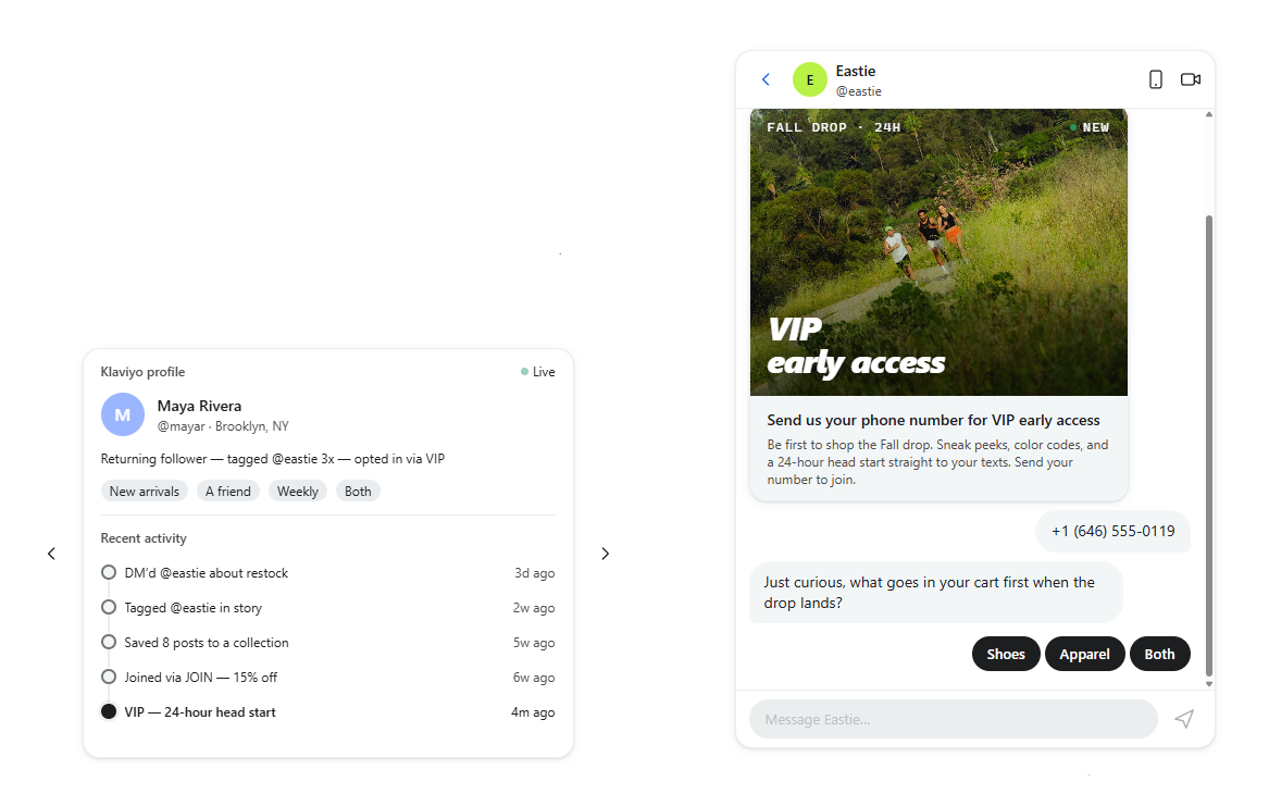 Creating an Instagram post in Klaviyo