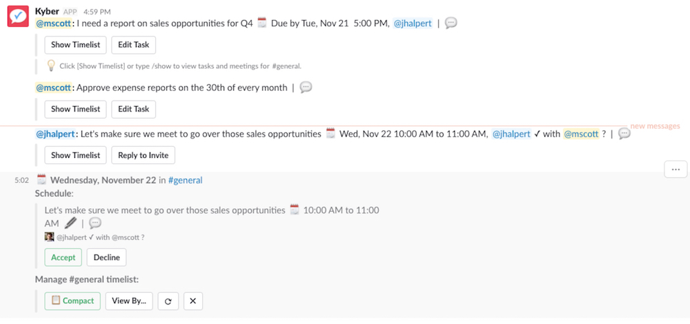 Kyber Slack app screenshot