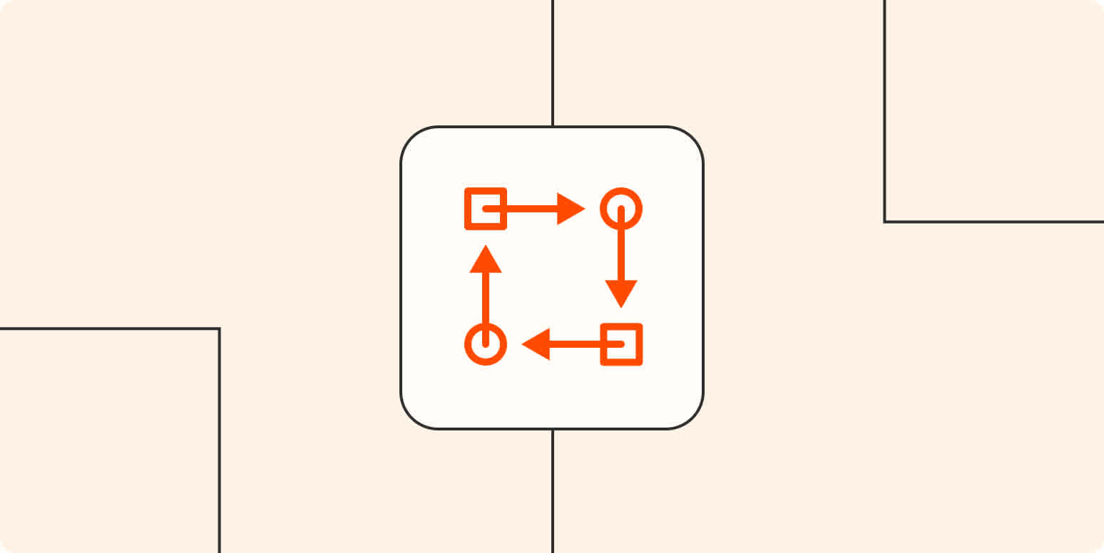 Hero image with a workflow or flowchart icon