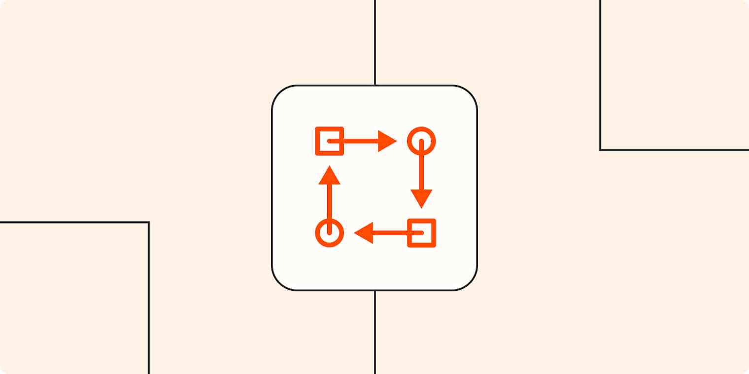 Hero image with a workflow or flowchart icon