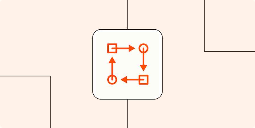 Hero image with a workflow or flowchart icon