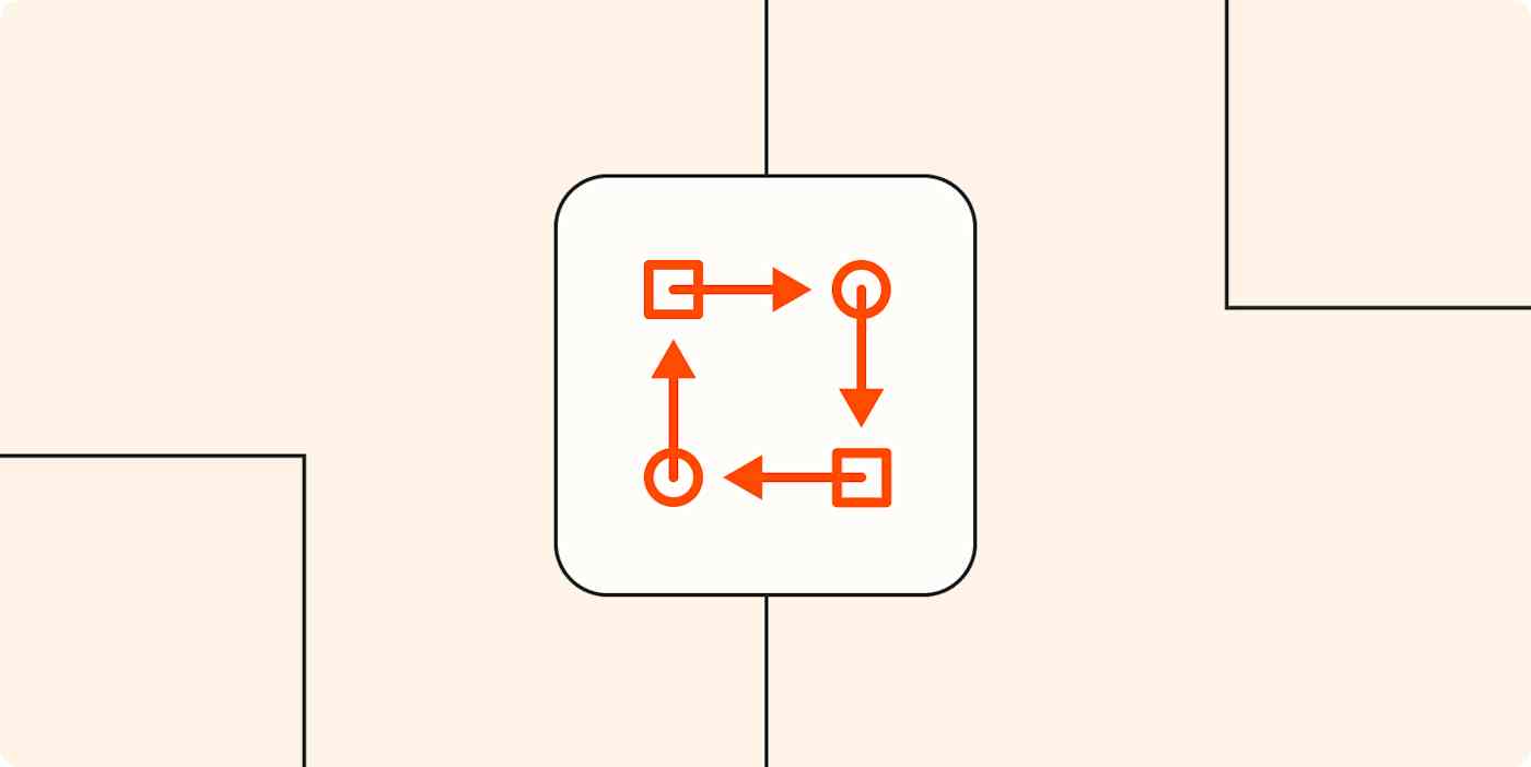 Hero image with a workflow or flowchart icon