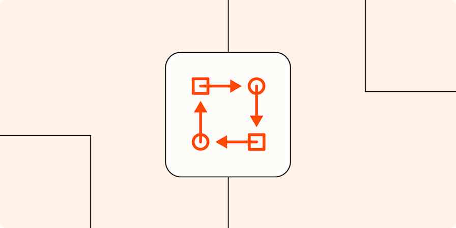 Hero image with a workflow or flowchart icon