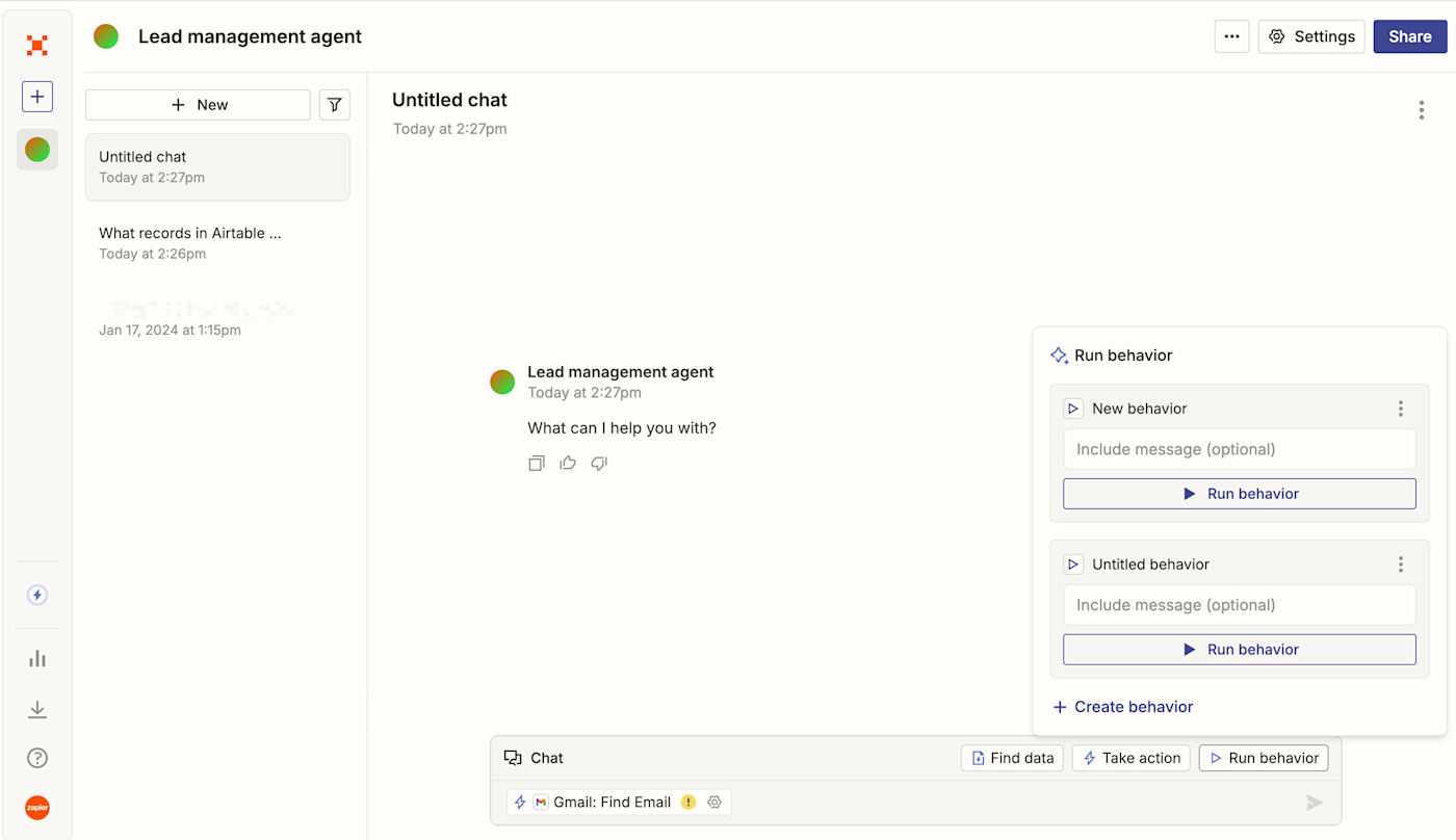 Zapier Agents, our pick for the best AI sales assistant for automation