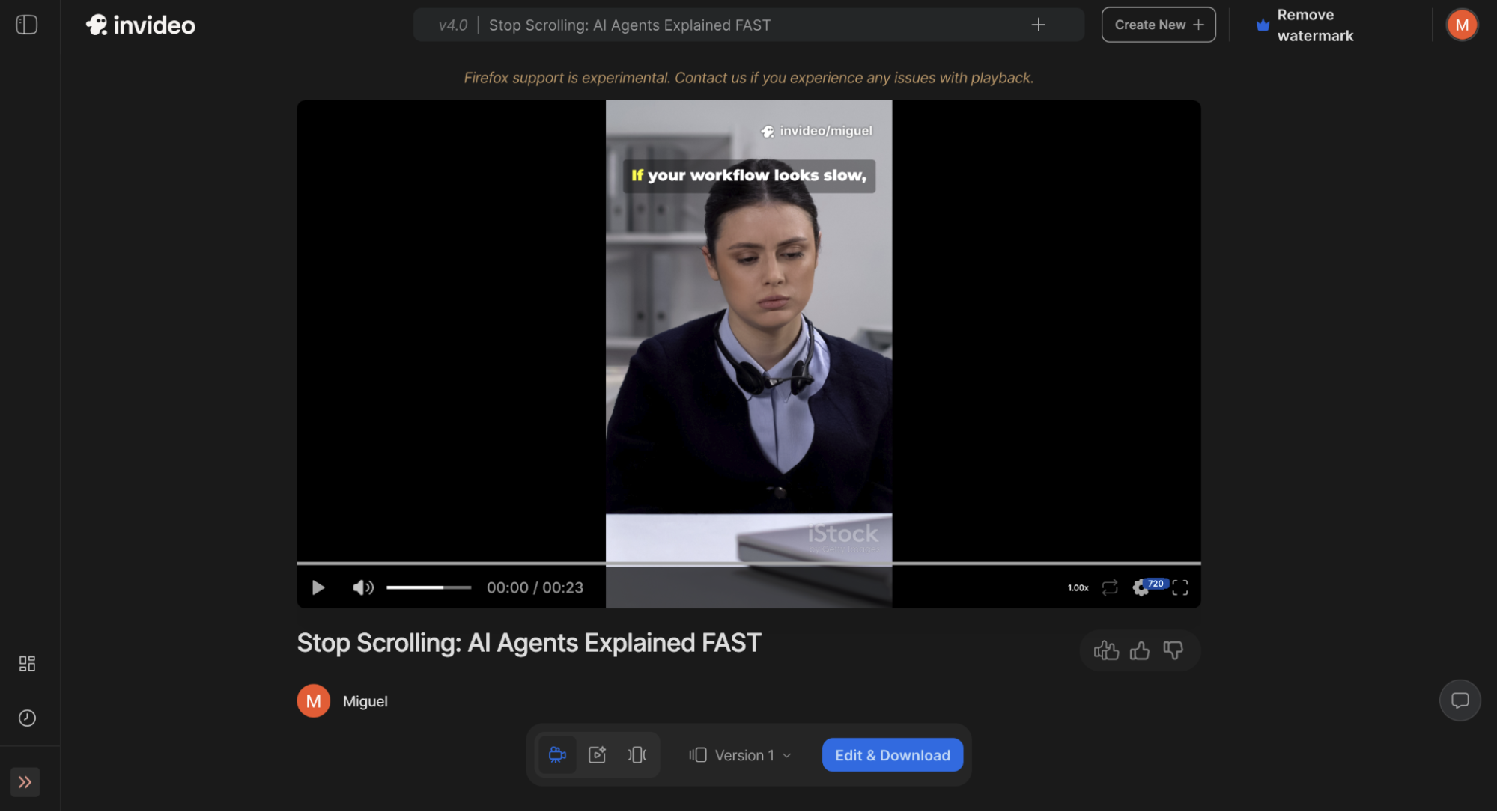 invideo AI, our pick for the best AI video creator for social media videos from a prompt