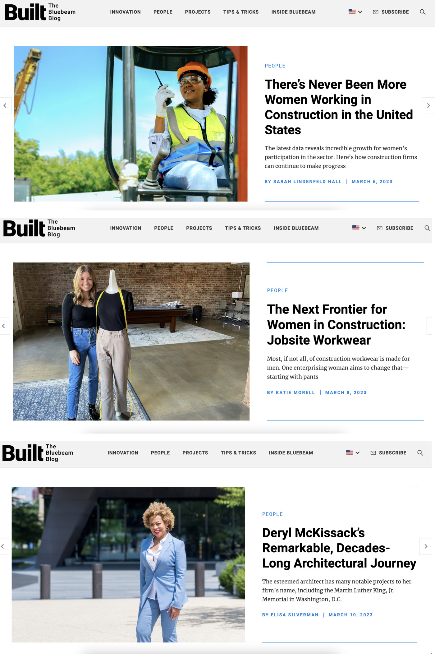 A collection of headlines from Bluebeam's Built blog