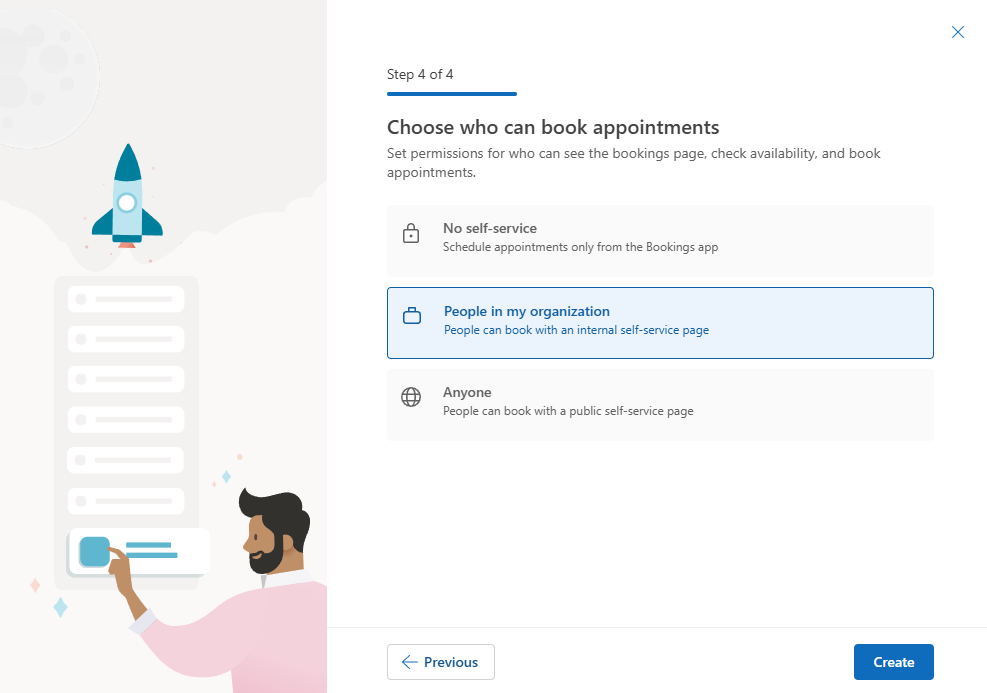 Limiting bookings to people in your organization in Microsoft Bookings
