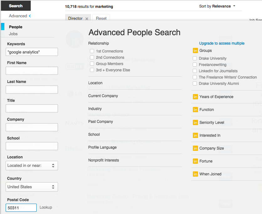 Track professionals in your area on LinkedIn