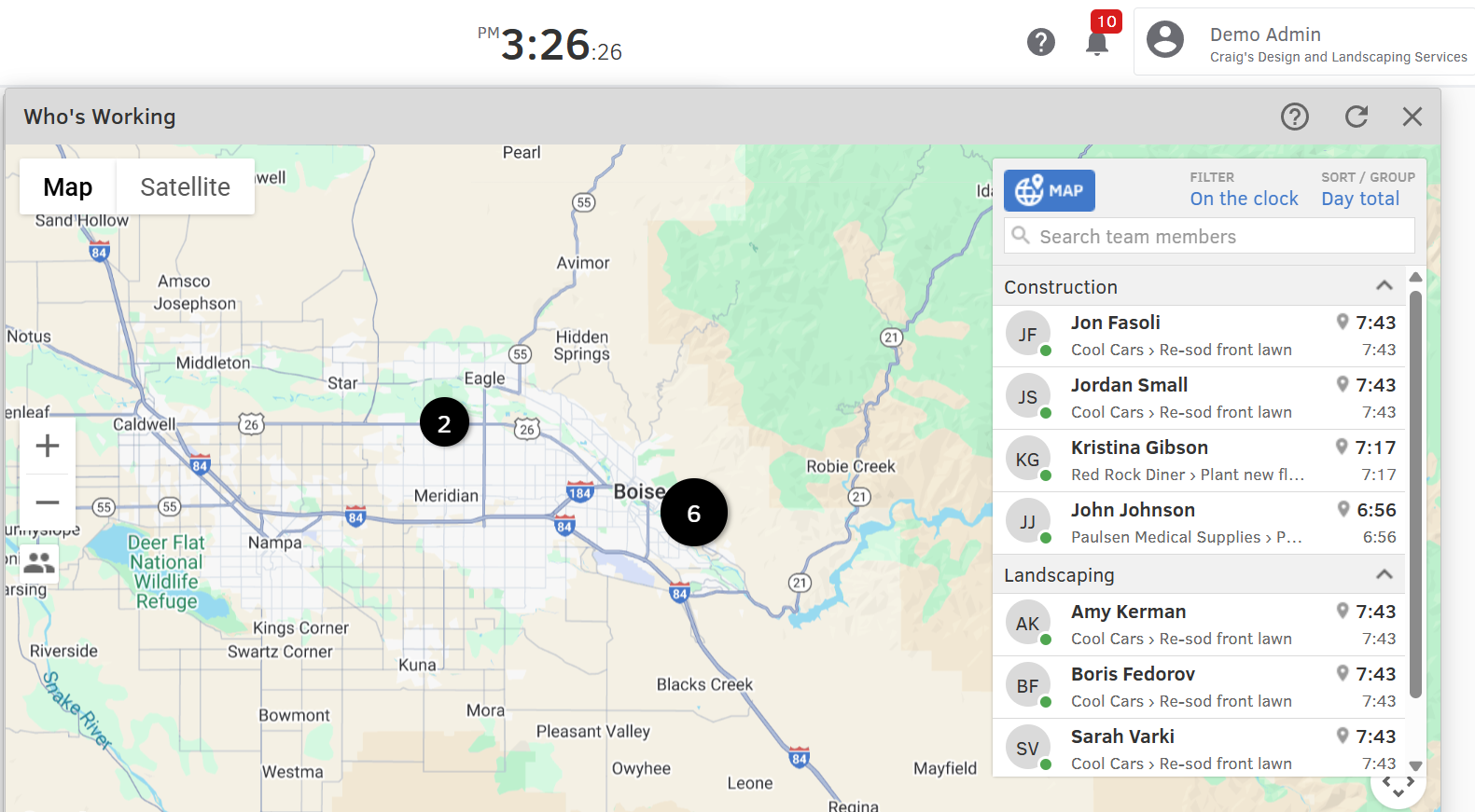 Screenshot of the writing using the time sheet and tracking feature in QuickBooks