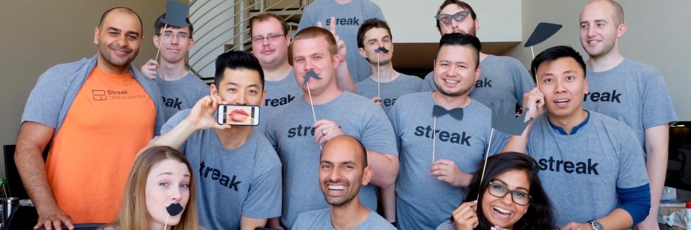 The Streak team posing for a silly team photo