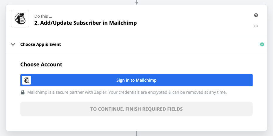 Connect Mailchip account
