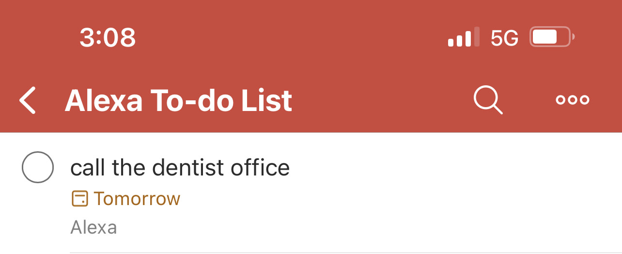 Todoist pulling in the task from Alexa