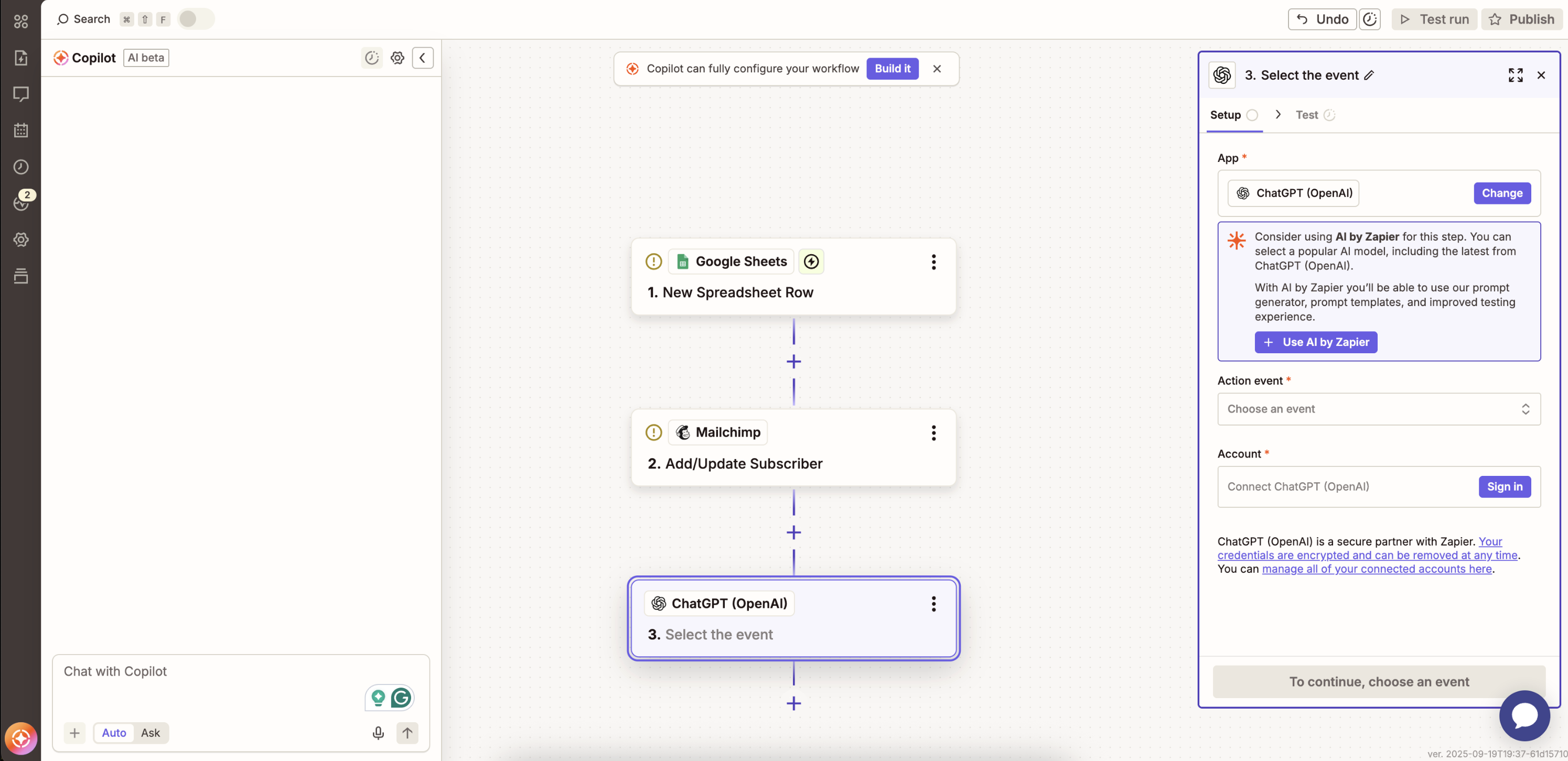 A screenshot of Zapier, a Power Automate alternative.