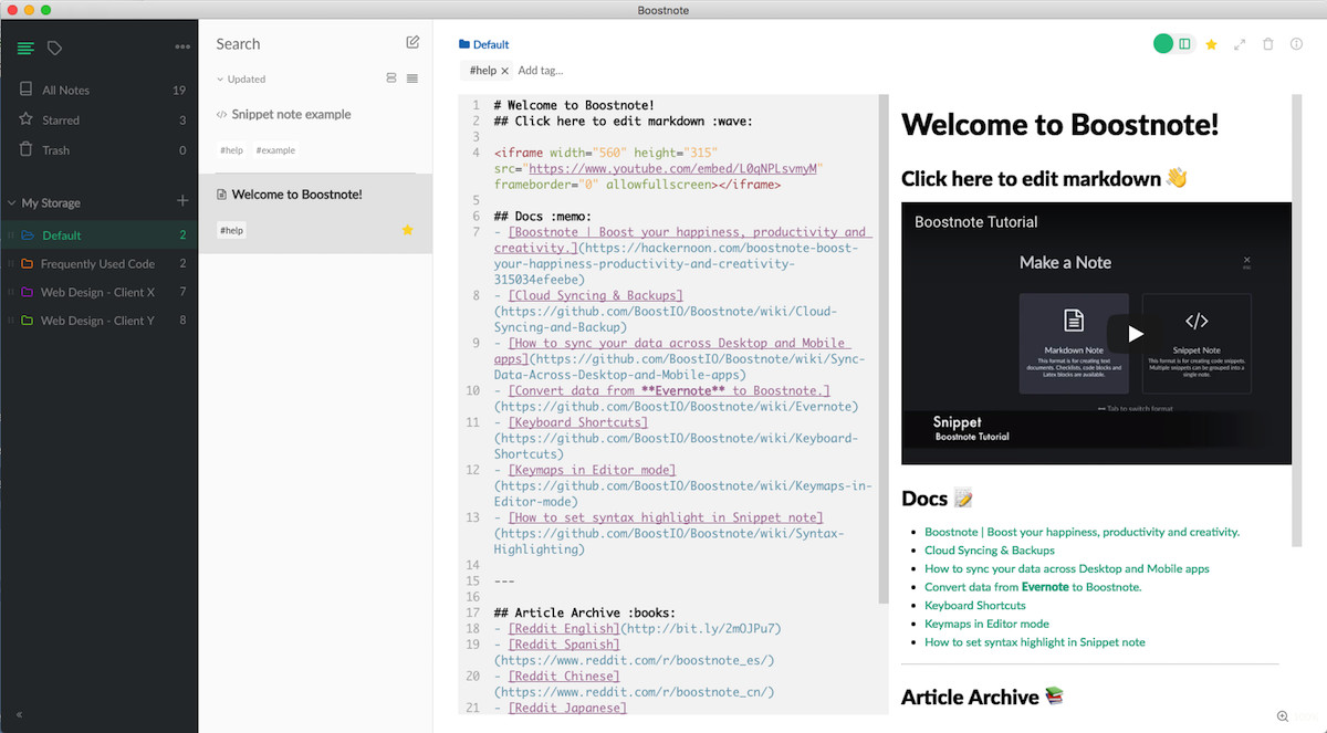 boostnote code blocks