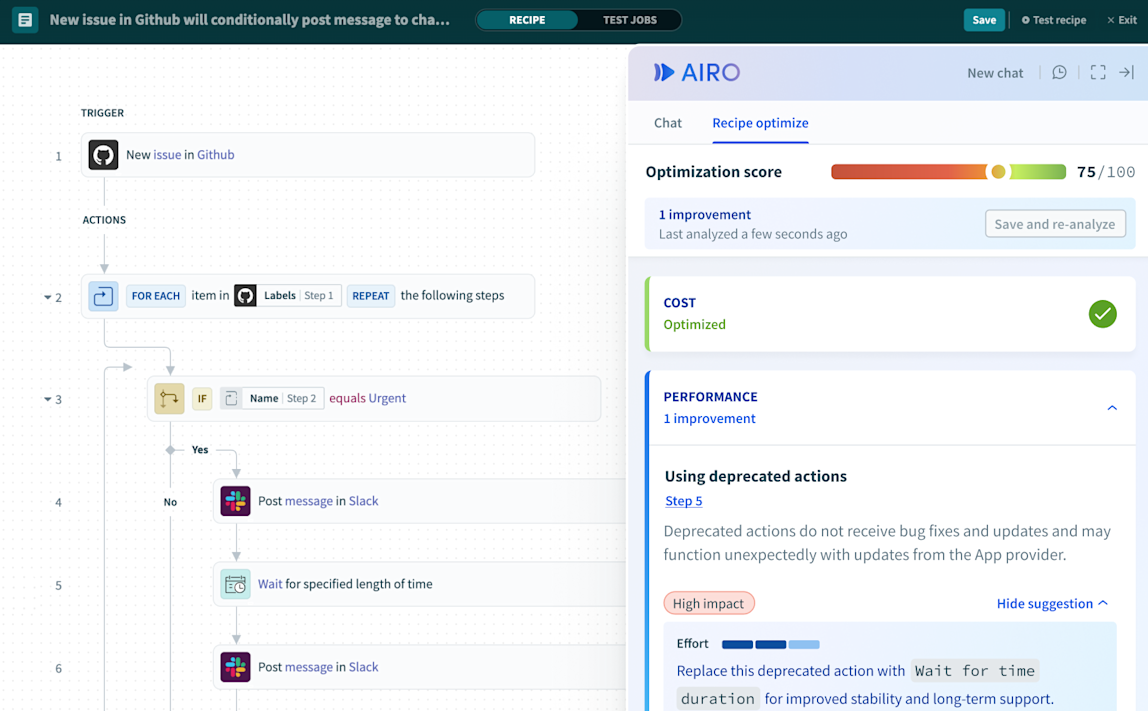 The Workato editor