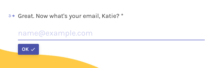 Katie's name popping up in a survey