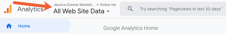 navigate between multiple properties in Google Analytics