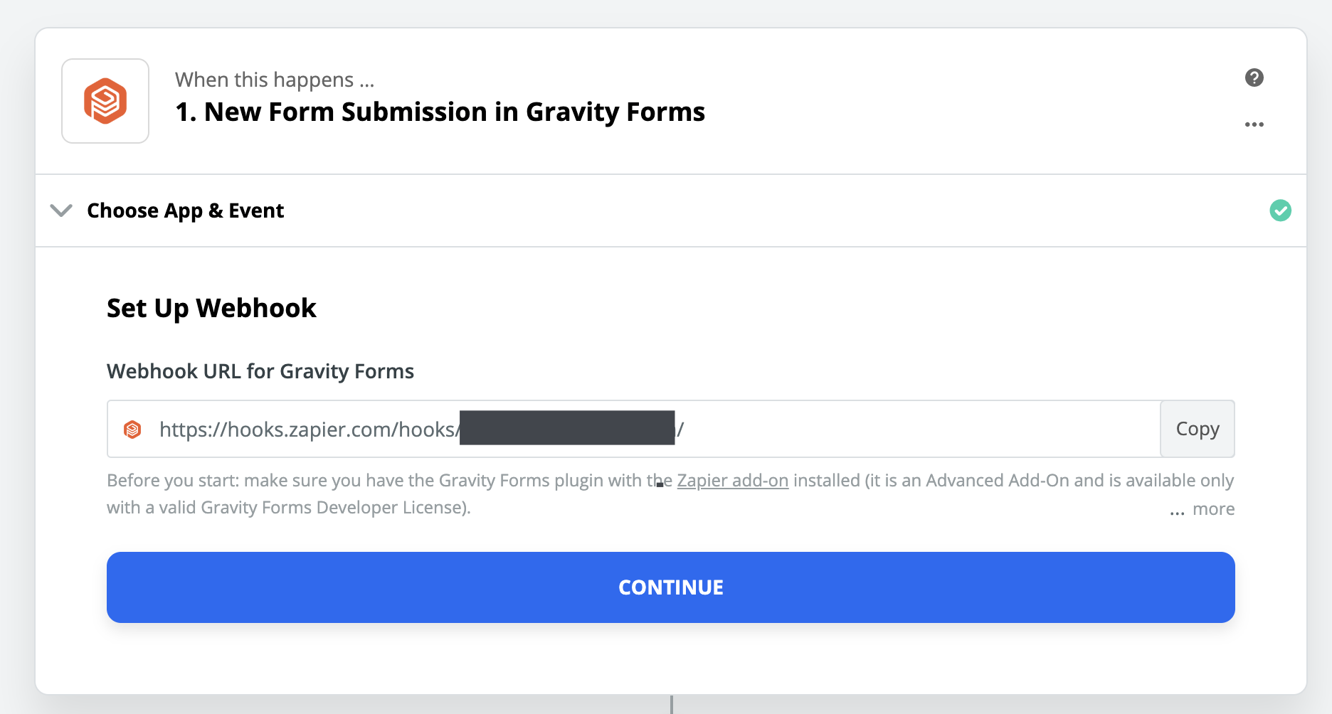 Gravity Forms webhook for Zapier