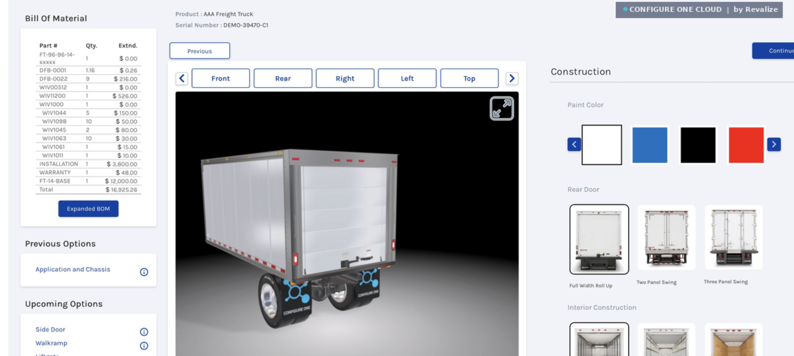 A screenshot of Revalize, a CPQ software vendor.