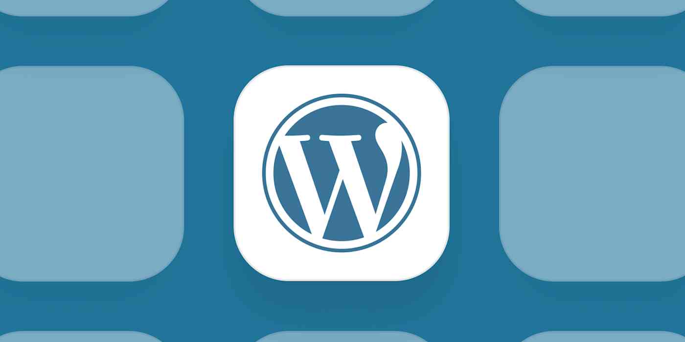 Hero image for app of the day with the WordPress logo on a blue background