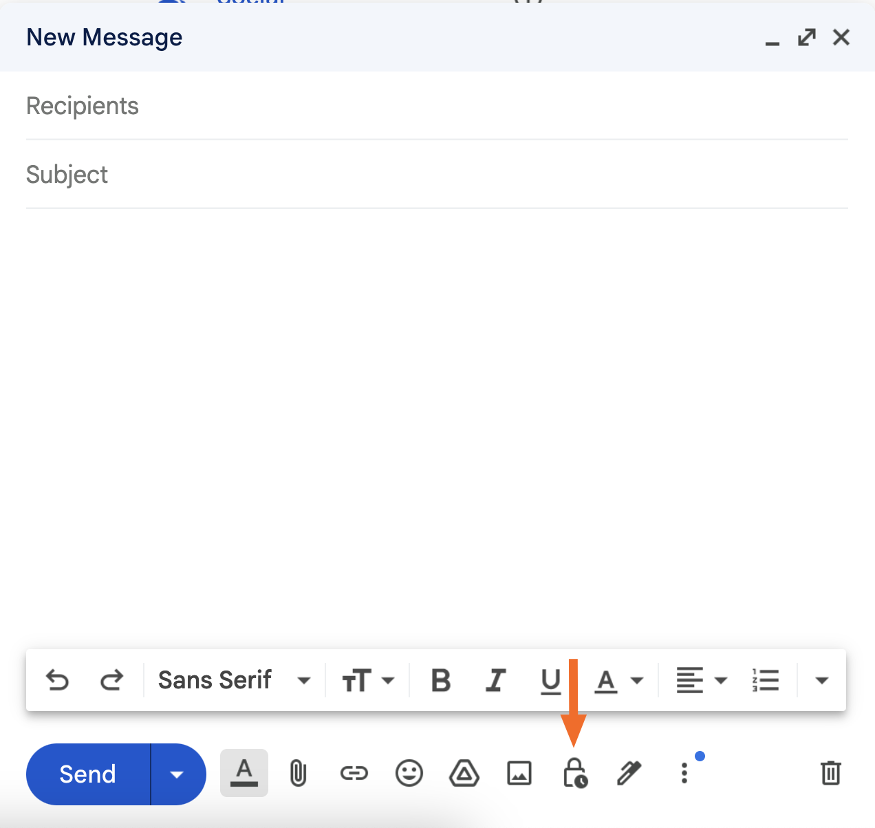 Lock button on a Gmail email.