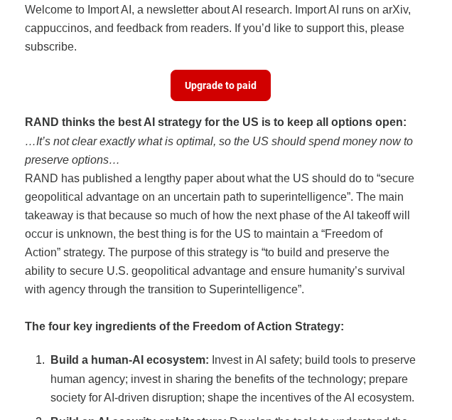 Import AI, our pick for the best AI newsletter for AI research and policy