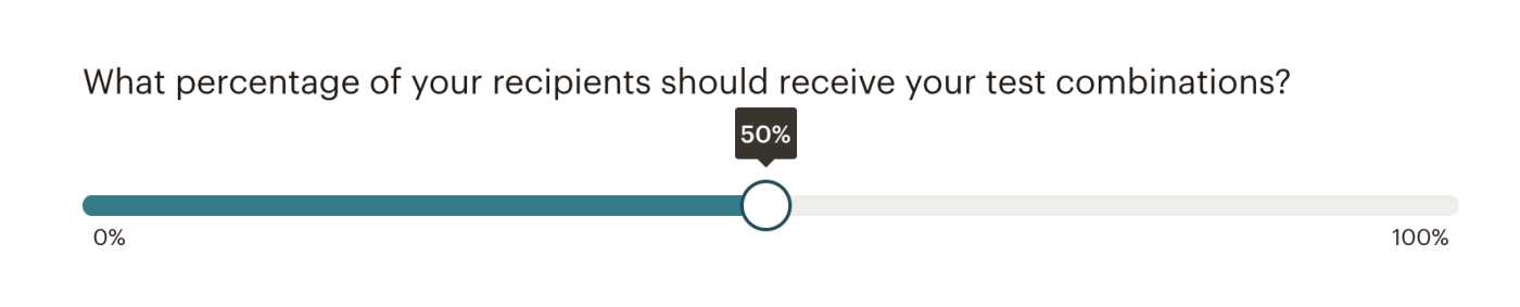 Selecting the percentage of recipients in a Mailchimp A/B test