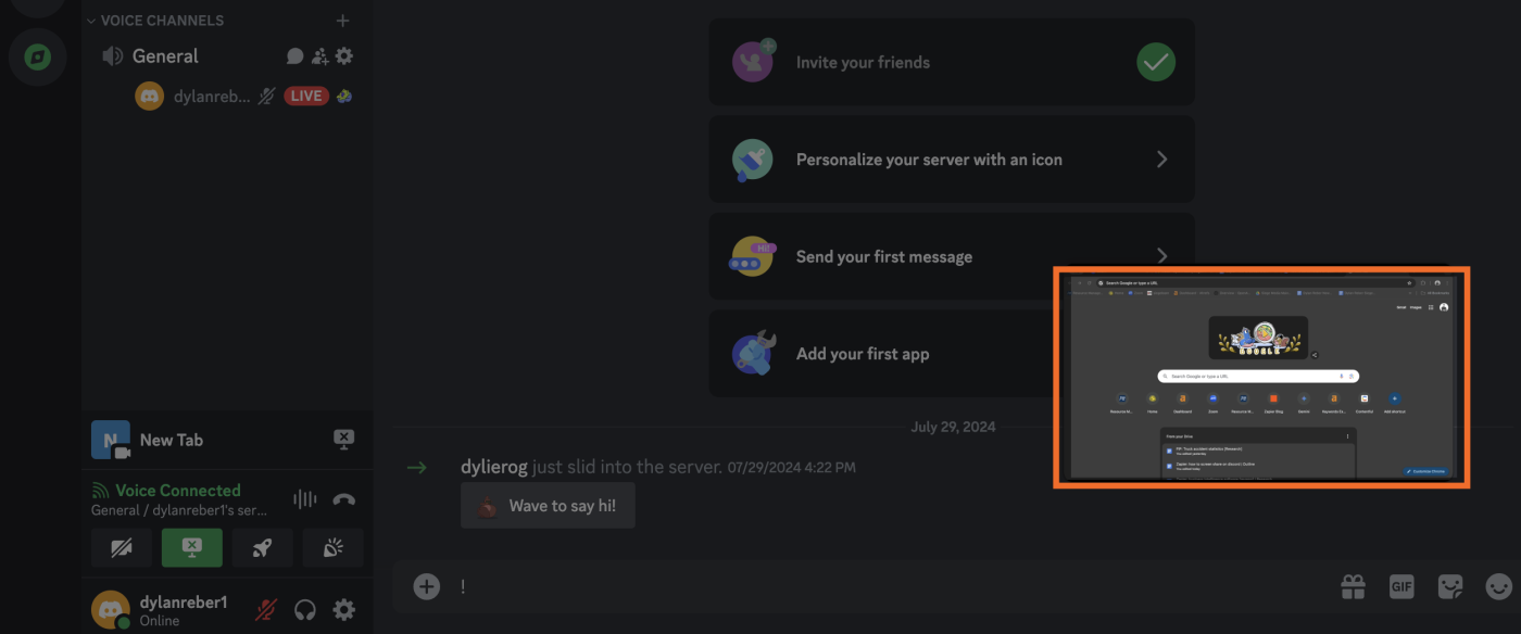 Image showing Discord picture-in-picture screen sharing