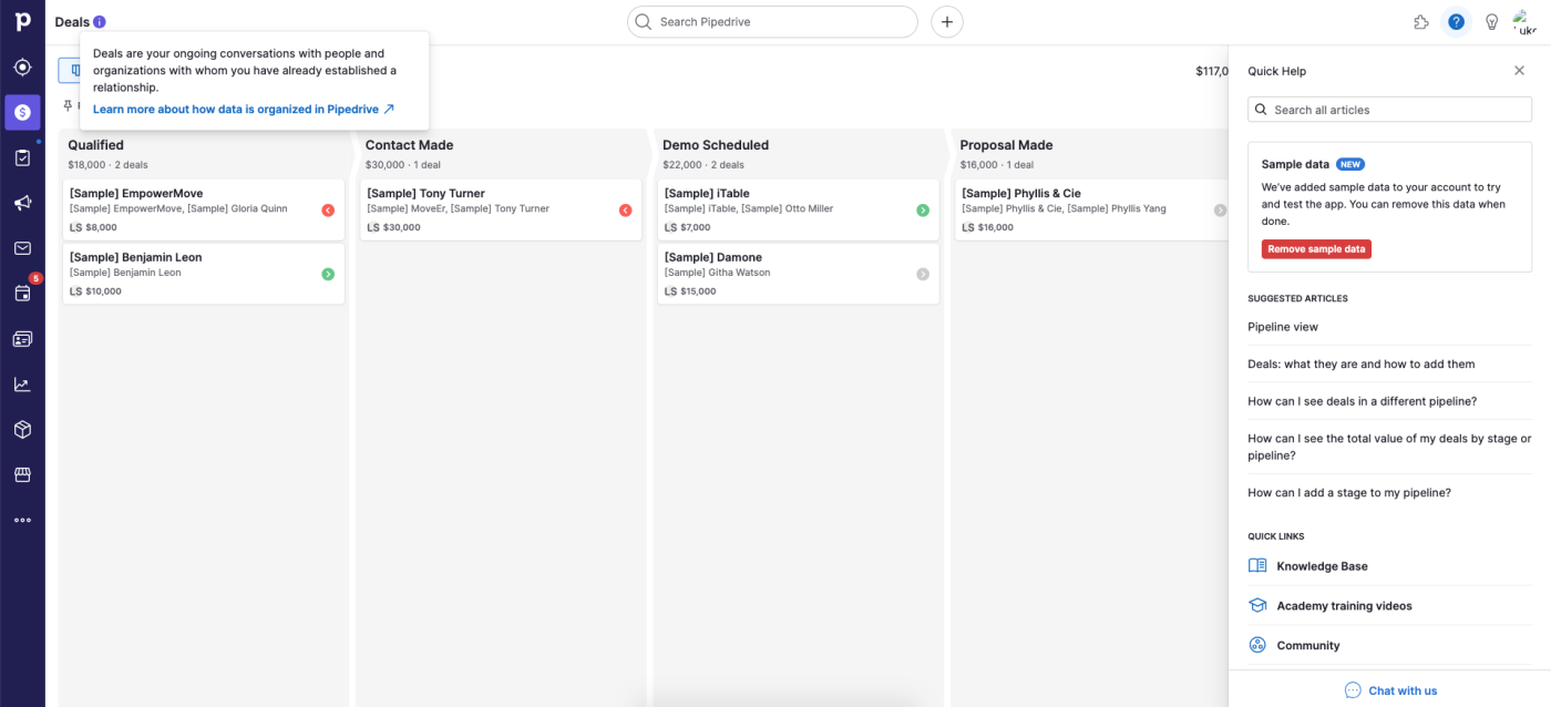 Screenshot of Salesmate's Automation Journeys feature