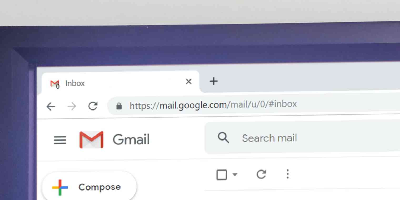 Hero image with a screenshot of the top left of the Gmail interface
