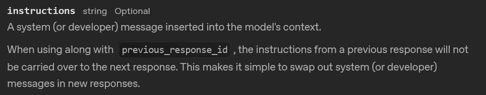 The instructions documentation