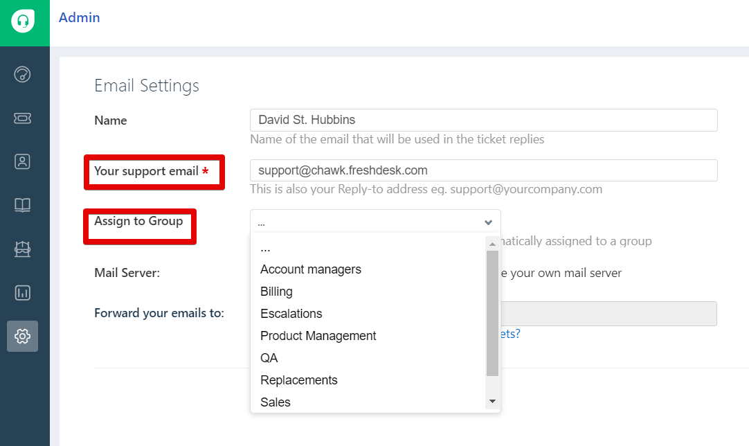 Freshdesk support channel setup