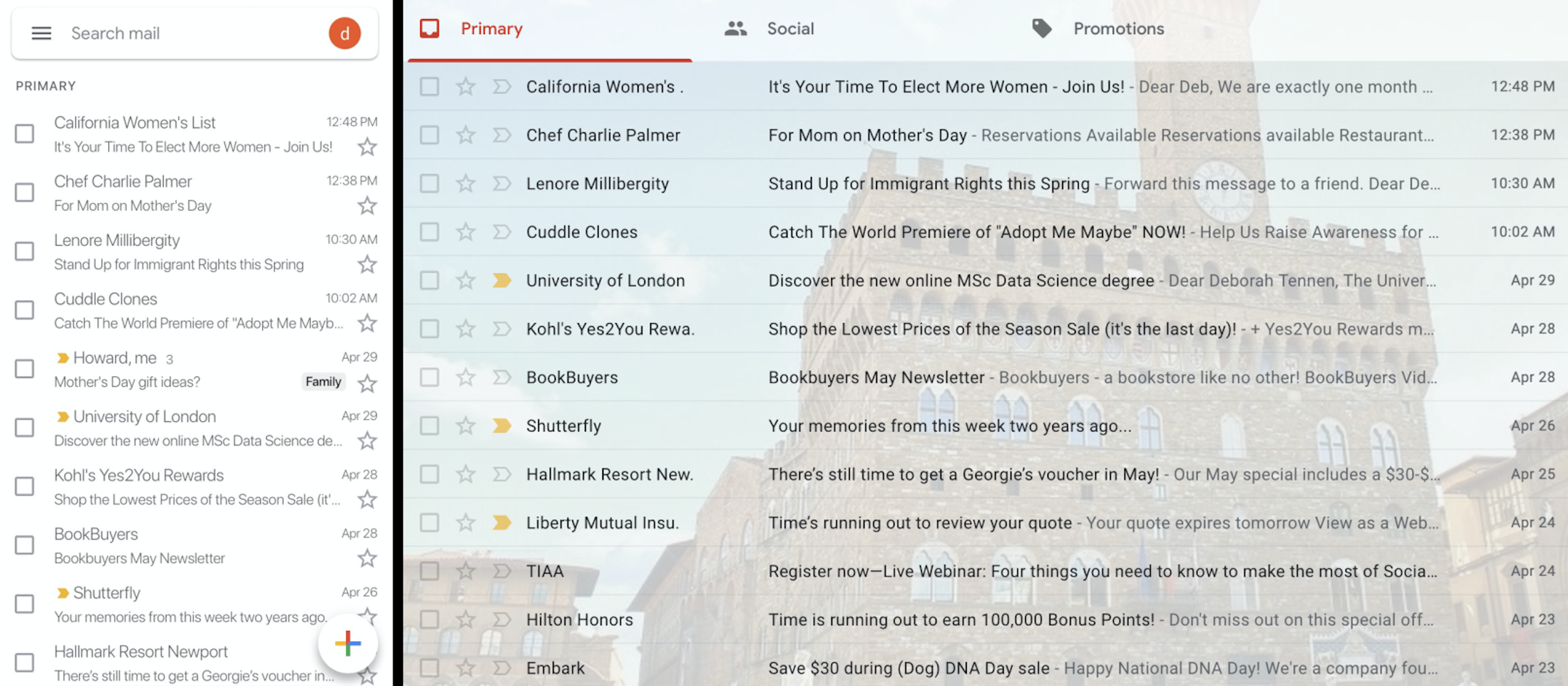 Screenshots of newsletters coming through on iOS and the web
