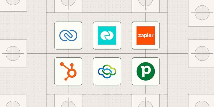Hero image with the logos of the best client management apps