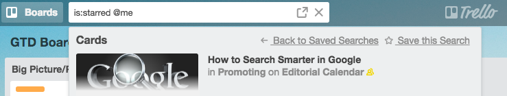 Trello saved search