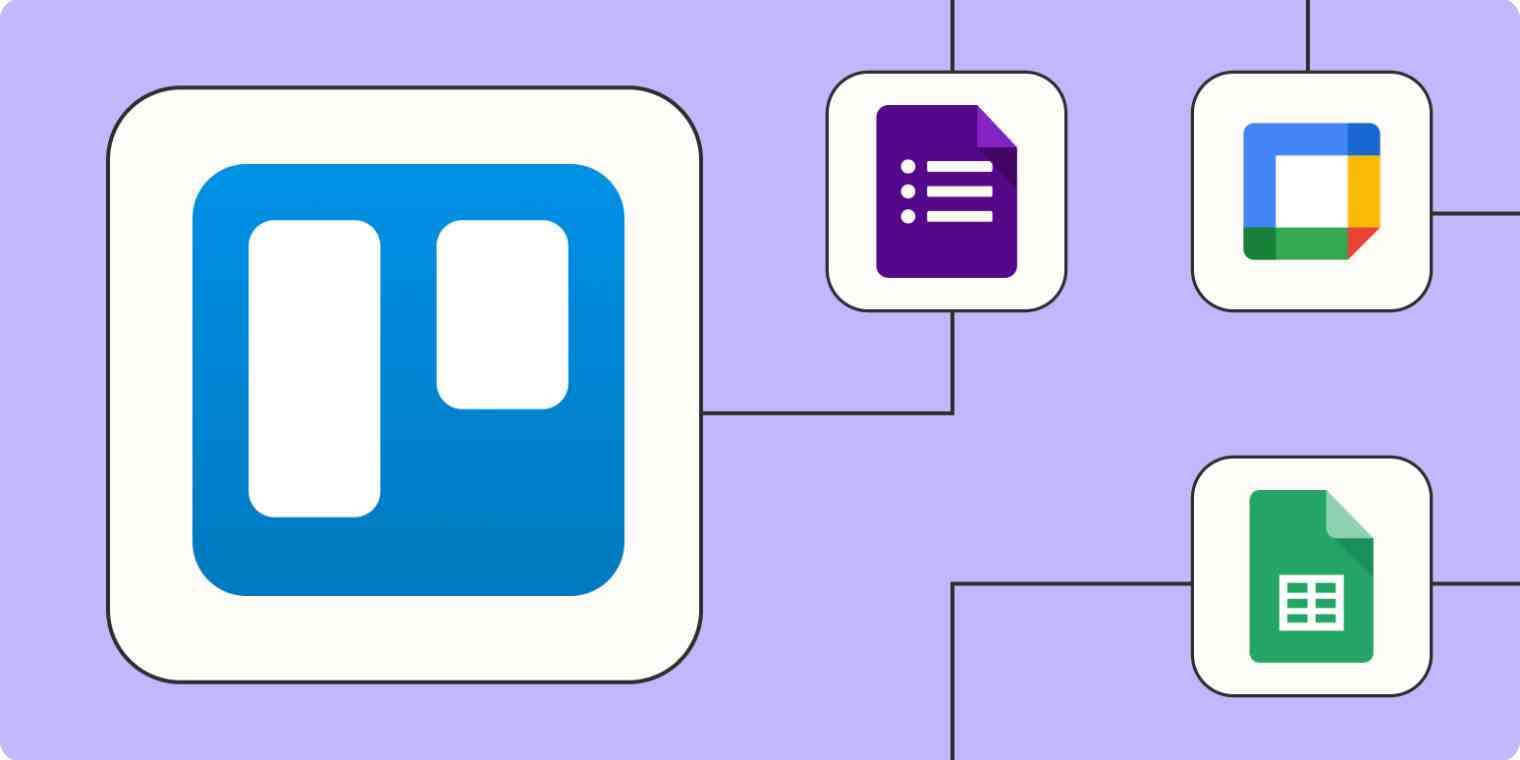 The logos for Trello, Clockify, Google Sheets, and Microsoft Outlook.
